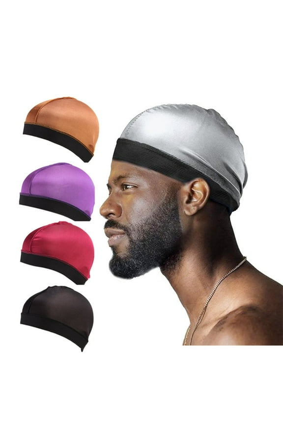 5 Pieces Wave Cap, Silk Stocking Wave Caps for 360 Waves, Silky Durag for Men