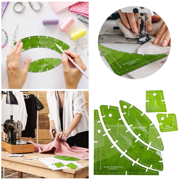 5 Pieces Wedding Ring Quilt Templates Double Quilt Pattern Cutting Templates for Crafting