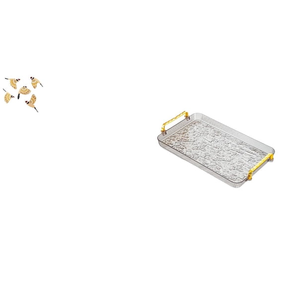 5 Pieces Wooden Bird Wall Art Serving Tray Storage Platter Durable Wood Material for Bedroom Living Room Decor