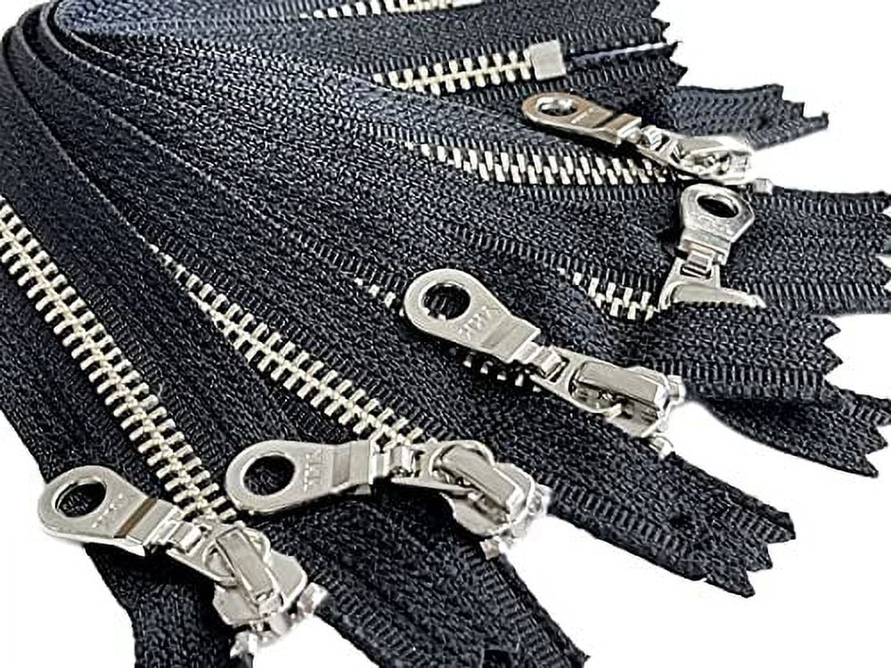 Silver Gold 5 Teeth Zippers, One Way Metal Zippers for Jackets & Chaps  BRASS Separating Select Color and Length 