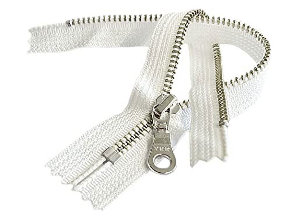 5 Pieces YKK #5 Nickel Silver Teeth with Donut Pull Metal Zipper Closed-End  for Sewing Bags Crafts Jackets Color White - Made in The United States -  Choose Your Length (8 Inches) 