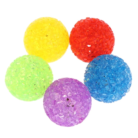 5 Pieces Cats Ball Small Crystal-like Ball with Bells Dog Training Balls for Dogs Cats Hamster Chinchillas for P