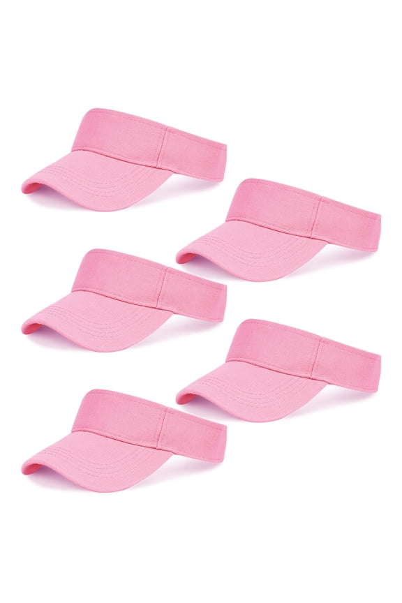 5 Pieces of Adjustable Sport Visors Sun Visor Hats Cap Visors for Women and Men