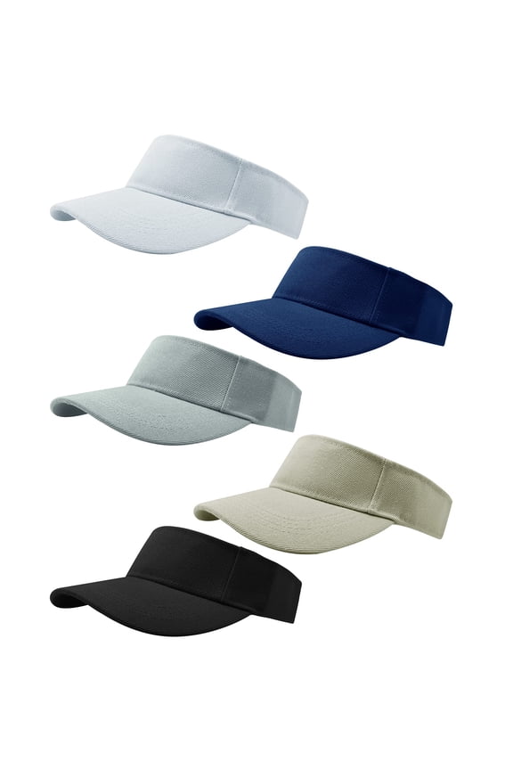 5 Pieces of Adjustable Sport Visors Sun Visor Hats Cap Visors for Women and Men