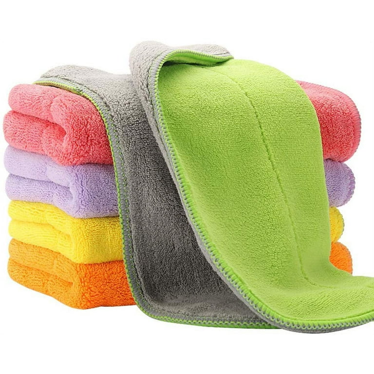 5 Pieces of Housekeeping Cleaning Towels, Two-color Coral Fleece Dish  Cloth, Random Colors