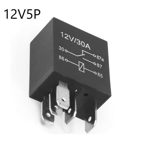 5 Pin 12/24V 30A Automotive Relay for Car Motor, Headlight and Fuel System Replacement