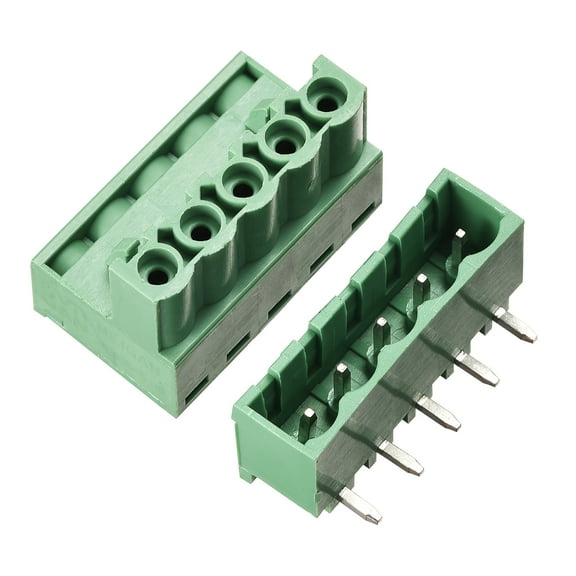 5-Pin 5.08mm Pitch Right Angle PCB Screw Terminal Block Connector 15Sets