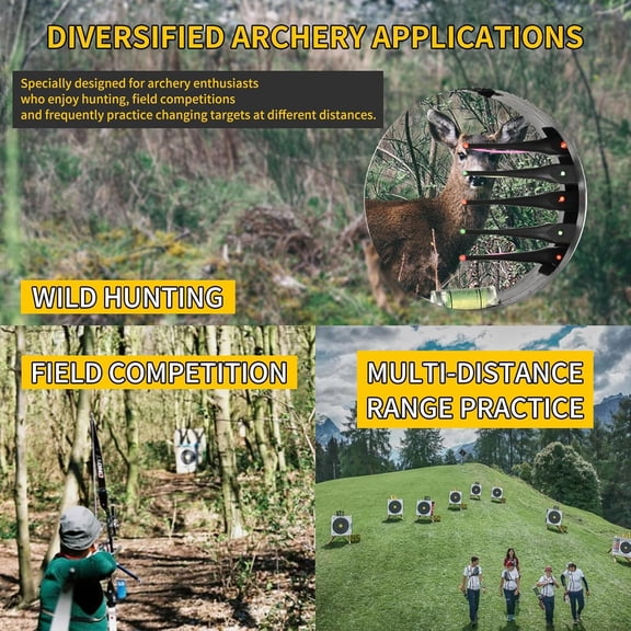 5 Pin Bow Sight for Compound Bow .019 Fiber Optics Archery Recurve Bow Sight with Knobs Windage & Elevation Adjustable Archery Sights Right Handed for Hunting Competition Practice$$Other