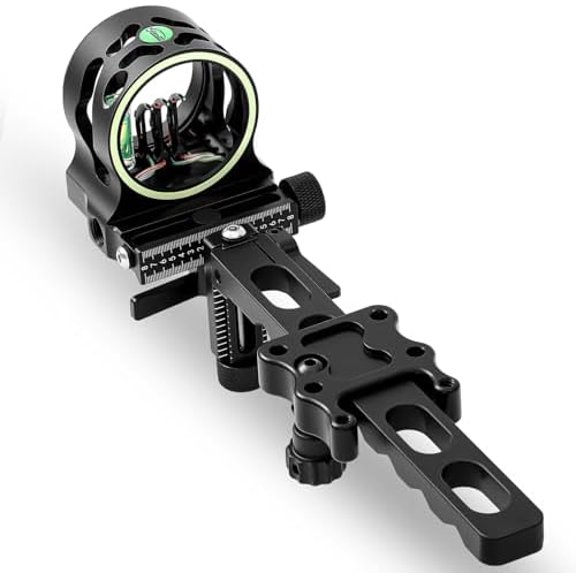 5 Pin Compound Bow Sight with 0.019" Micro Fiber Optic Pins Tool Less Micro Adjust for Precision, Ambidextrous with High Visibility Level for Hunting and Shooting$$Other