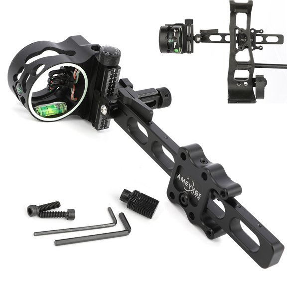 5 Pin Compound Bow Sight .019" Fiber Micro Adjustable Archery Hunting Shoot RH LH