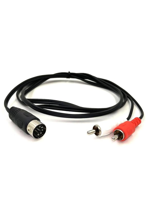 5 Pin DIN Male Plug To 2RCA Male Plugs Converter Audio Connector Cable Cord