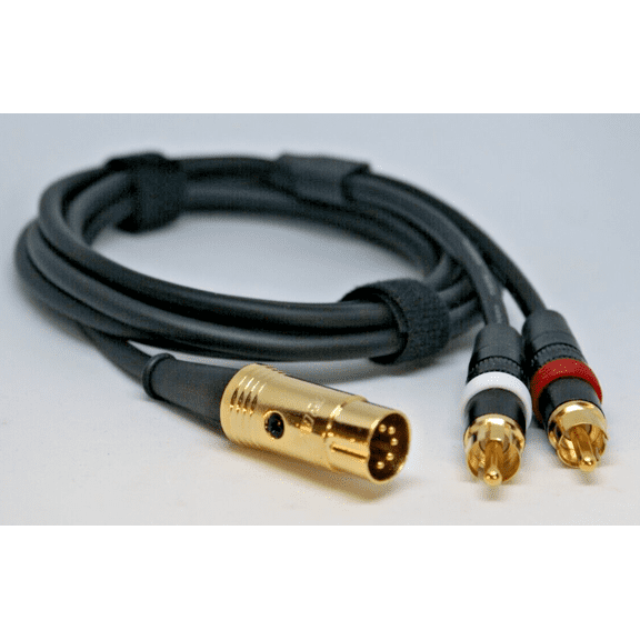 5 Pin Din to 2 x RCA Phono Cables. B&O Quad DVD/CD/AMP to AUX HIFI PRO REAN NEW