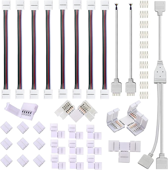 Connecteur D'Angle 90° Pour Bande LED RGBW 12mm – Clip 5 Broches, Sans Soudure, Raccordement Facile - 7