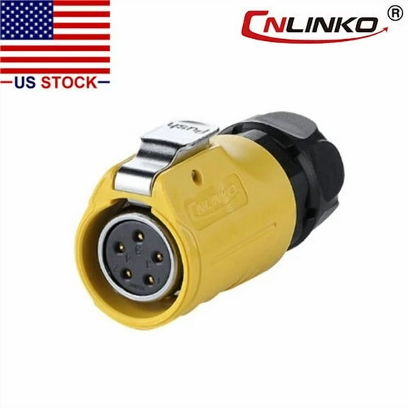 5 Pin Power Circular Industrial Connector Female Plug Outdoor Waterproof Ip67