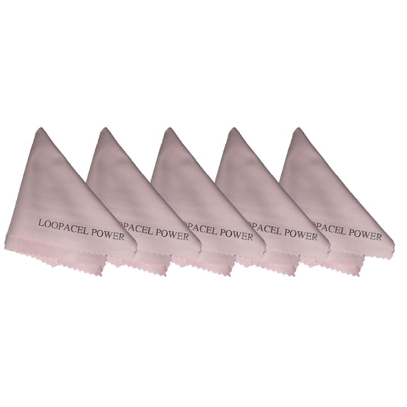 5 Pink Microfiber Cleaning Cloths, for Tablets, LCD TVs, Cell Phones, Laptops, Cameras By Loopacell