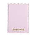 thumbnail image 1 of 5" Pink Phone Pocket with "Bonjour" Printed Design, 1 of 2