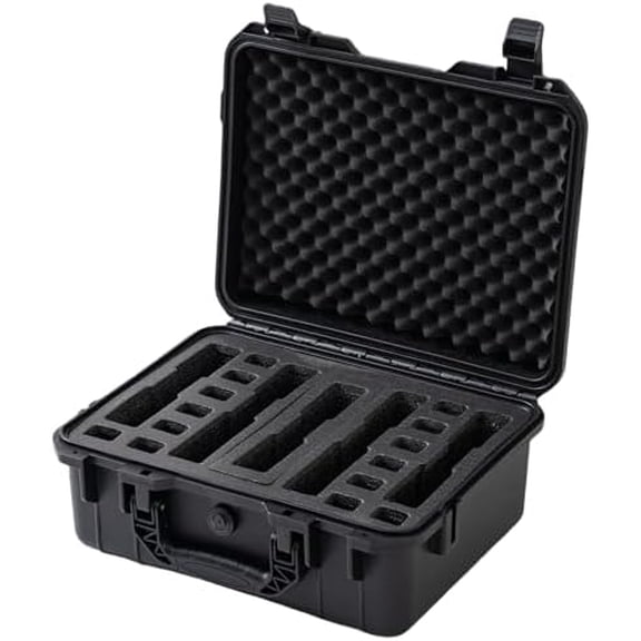 5 Pistol & 14 Magazine Case TSA Approved Pistol Case Hard Shell Waterproof with Customizable Pre-cut Foam Insert - Travel Gun Case for Gun Case 9mm$$Other