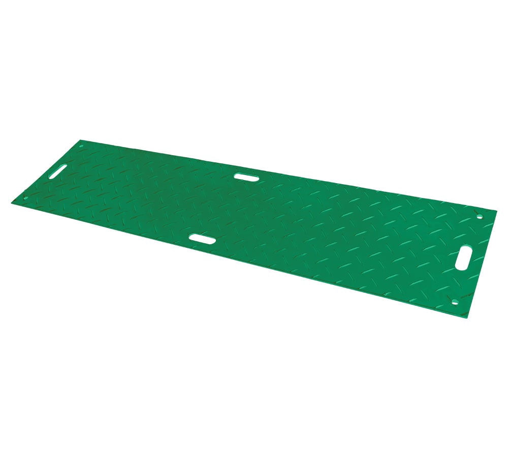 5 Pk 2' x 8' Green Ground Protection Mats with Double Sided Diamond ...