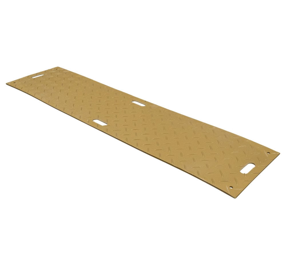 5 Pk 2' x 8' Tan Ground Protection Mats with Diamond Plated Tread ...