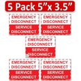 thumbnail image 1 of 5-Pk 5"x 3.5" Emergency Disconnect Service Label Decal Sign Sticker Vinyl Electrical NEC compliant, 1 of 4