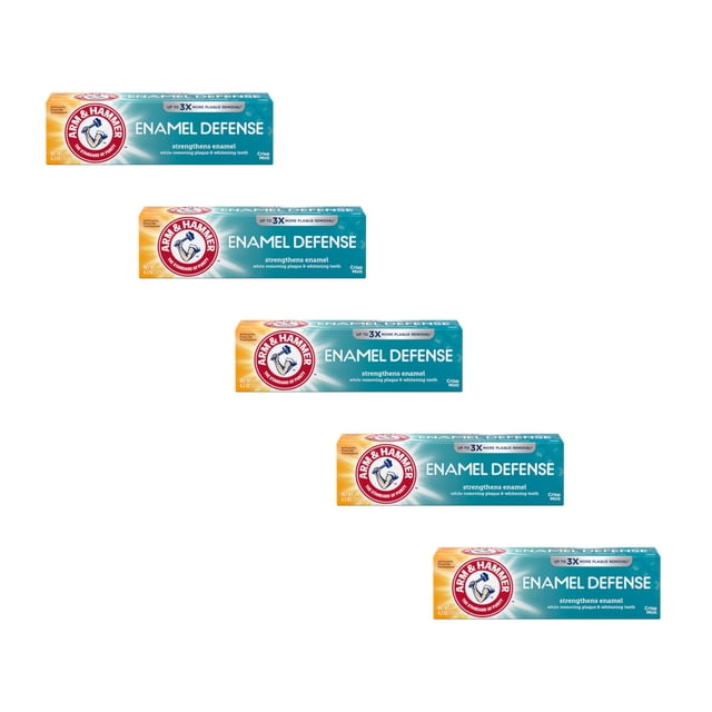 ARM & HAMMER 5-Pack Enamel Defense Toothpaste, 4.3oz, Crisp Mint ...
