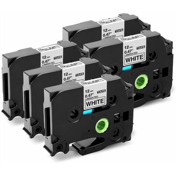 5 Pk Brother P-Touch Tze-231 Tz-231 12Mm Black On White Standard Laminated Tape