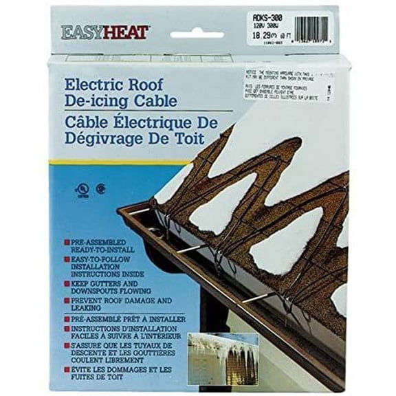 5 Pk Easy Heat 60' 120V 5W Roof Shingle Down Spout Gutter De-Icing Cable ADKS300