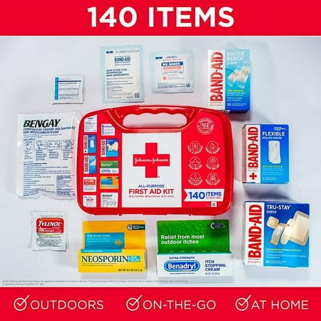 5 Pk Johnson & Johnson All Purpose First Aid Kit Emergency Survival Gear 140 Pc