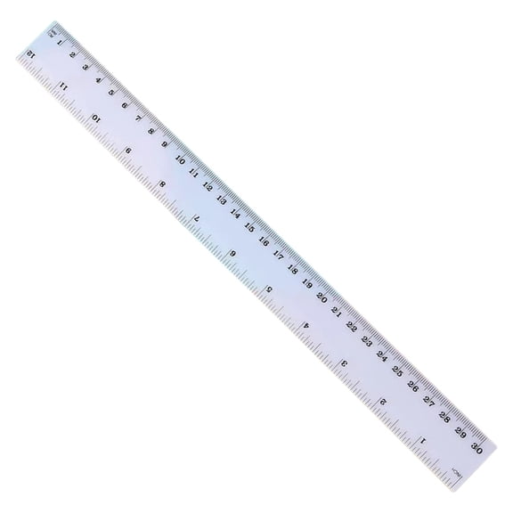 Under $5 Plastic Ruler 12 Inch & 30 Cm Plastic Ruler Dual Scale Multi-Functional Black Straight Rulers for Drawing Engineering, Sewing, Work, Office, White