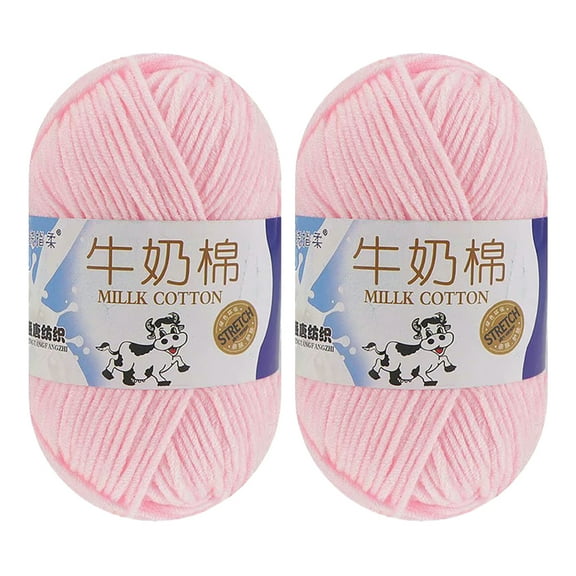5 Ply Cotton Knitting Yarn Skeins 50g – Soft Crochet & Knitting Yarn for Sweaters, Scarves, Hats, DIY Crafts, 2 Pack Light Pink