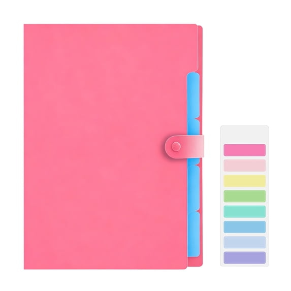 5-Pocket Expandable Accordion File Folder, Durable Plastic Expanding Filing Folder For Daily Document Classification & Arrangement (Red)