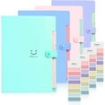 thumbnail image 1 of JINGBAO 4 pack Accordion File Organizer, Letter Size, 5 Pocket Expanding File Folder, Cute File Folder with Labels, Portable File Organizer for School Office Supplies, 1 of 7