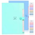 thumbnail image 1 of JINGBAO 2 pack Accordion File Organizer, Letter Size, 5 Pocket Expanding File Folder, Cute File Folder with Labels, Portable File Organizer for School Office Supplies, 1 of 5