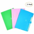 thumbnail image 1 of 5 Pocket File Folders - Plastic Expanding File Folders - Accordion Document Organizer 5-Pocket A4 Letter Size with Snap Closure for and Office - 3 Color - 3 Pack, 1 of 7