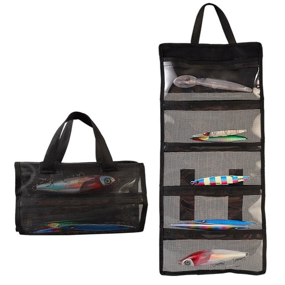 5-Pocket Fishing Lure Storage Bag, Heavy Duty PVC Protective Tackle Organizer, Large Capacity for Trolling Lures & Bait, Saltwater Fishing Gear (1pc)