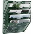 thumbnail image 1 of 5 Pocket Mesh Hanging File Organizer, Wall Mounted Mail Paper Document Folder Holder, Clipboard Storage Organization Magazine Rack with Nametag Label for Office Home School, Dark Green, 1 of 7