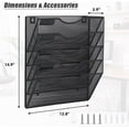 thumbnail image 1 of 5 Pocket Mesh Hanging Wall File Organizer, Black, 1 of 6