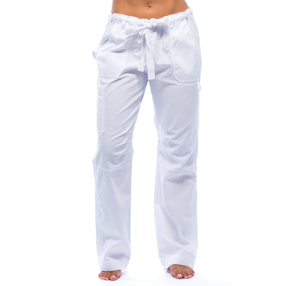 5 Pocket Utility Scrub Pants / Scrubs (X-Small, White Utility)