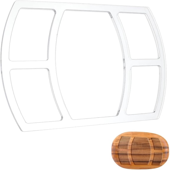 5 Pocket Valet Tray Router Template Rectangle Acrylic Woodworking Router Inlay Template with Film for Creating Unique Inlays in Signs Craft Projects 11.7x7.8inch 6mm Thick Clear