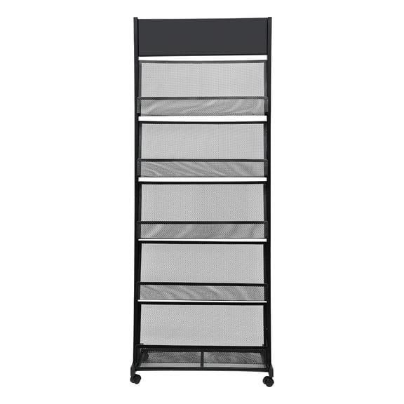 Shangmakel 5 Pockets Catalog Literature Rack, Magazine Holder Newspaper Stand for Exhibitions Office Retail Store Trade Show