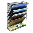 thumbnail image 1 of 5 Pockets Mesh Wall File Holder Hanging Desk File Folder Magazine Rack Mail Sorter Bin name tag included, 1 of 4