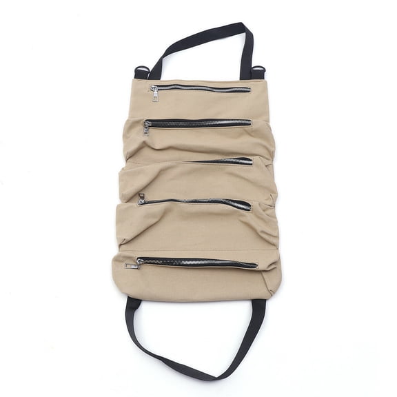 5 Pockets Multi-Purpose Canvas Spanner Wrench Tool Roll Up Storage Canvas Bag