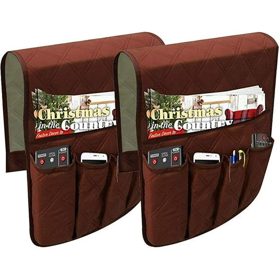 5-Pockets Non-Slip Couch Sofa Chair Armrest organizer Armchair Caddy For Smart Phone, Book, Magazines, Ipad, TV Remote Control Holder