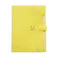 thumbnail image 1 of 5 Pockets Plastic Expanding File Folders A4 Letter Size Snap Closure Accordion Folder Paper Document Organizer Set (Yellow with Random Smile Face), 1 of 6