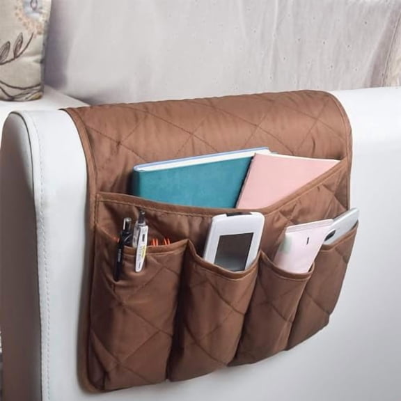 5 Pockets Remote Control Holder,Magazine Rack,Space Saver Organizer,Draped Over Sofa,Couch,Recliner Armrest