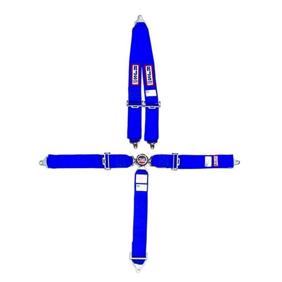 5-Point Restraint System Bolt-In Roll Bar Mount Shoulder Harness 3 in. Anti-Submarine Strap - Blue