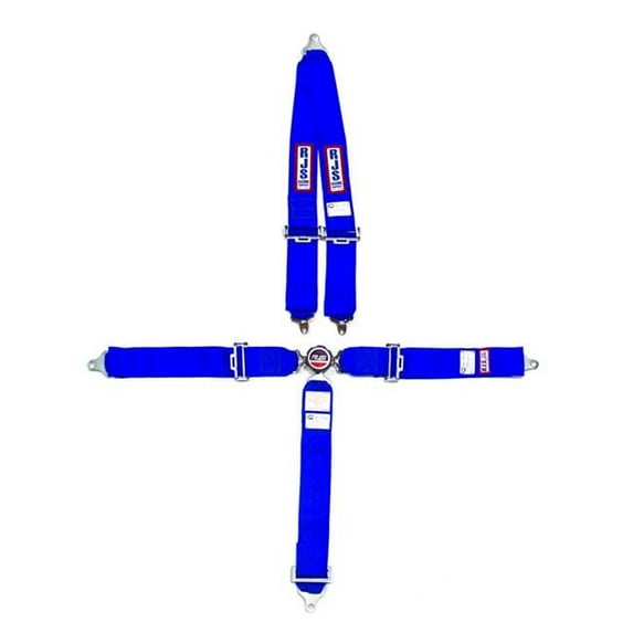 5-Point Restraint System Bolt-In Roll Bar Mount Shoulder Harness 3 in. Anti-Submarine Strap - Blue