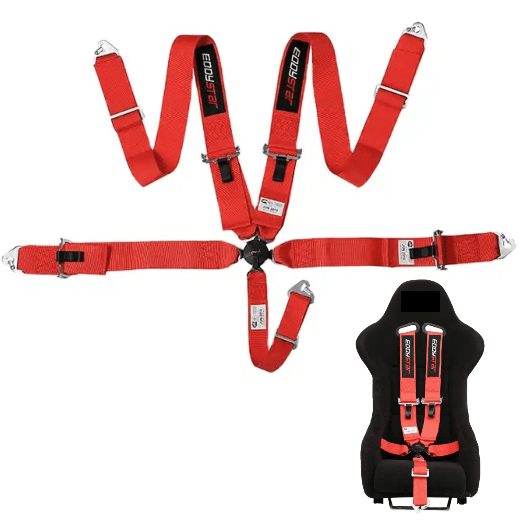5Point Safety Harness Kit 2Inch Padding and Removable Sternum Strap, Universal Fit UTV Off
