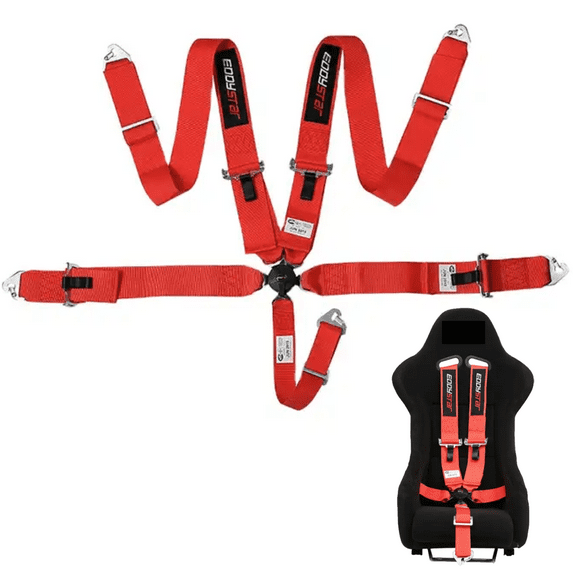 5-Point Safety Harness Kit - 2-Inch Padding and Removable Sternum Strap, Universal Fit UTV Off-Road Models, E4 Certified
