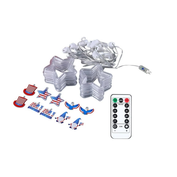 5-Pointed Ice Lights with Remote Control for Indoor/Outdoor Hanging Starry Light Strand for Porch, Fence & Nighttime Party Atmosphere